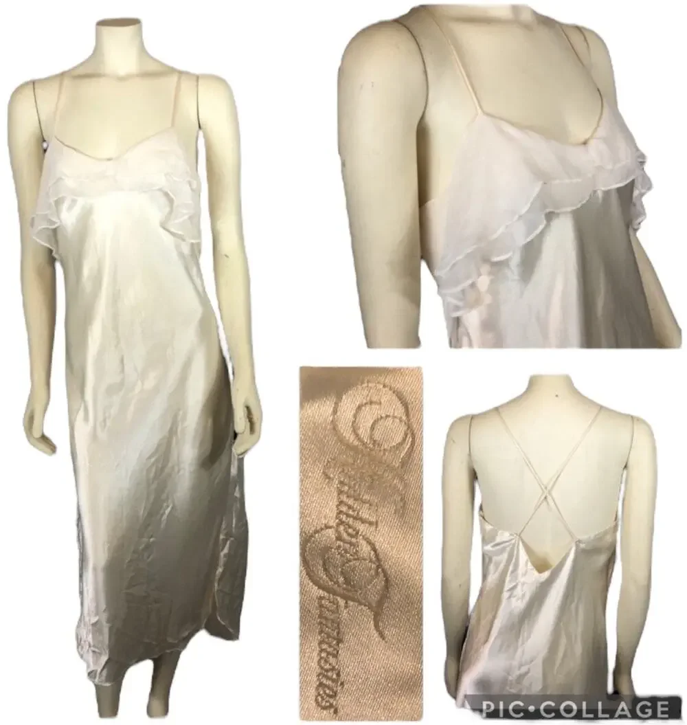 American Vintage retro romantic hidden fantasy ivory sheer slip size medium